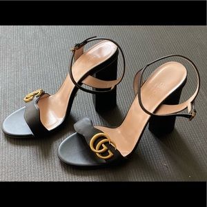 Gucci Authentic Marmot GG high heeled stroppy sandal